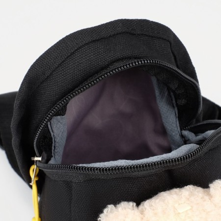 Bag over the shoulder, baby with a toy, black color, 12x7x20 cm-4