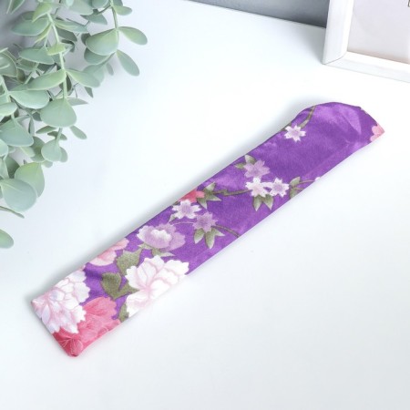 Fan bamboo, textiles h = 21 cm "flowers" with a cover, purple-6
