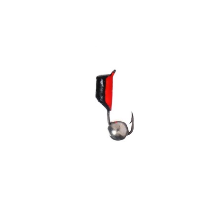 Mormyshka column black, red abdomen + ball silver, weight 0.9 g-1