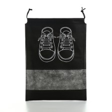 Bag for shoes on the lace, black color