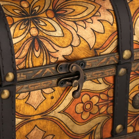 Casket chest "Orange patterns" 20x15x15.5 cm-1