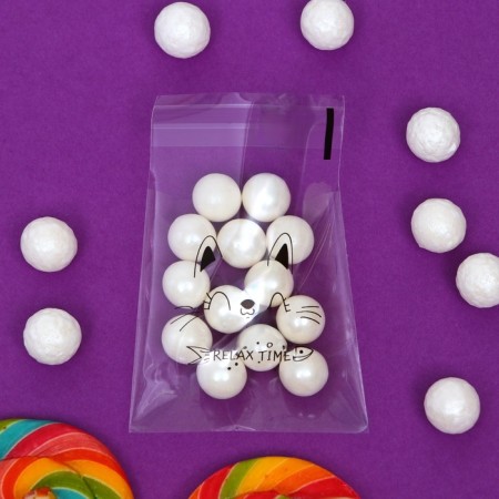 BOPP package with sticky tape, "happiness", 7*7+3cm-4