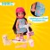 Doll baby Lyna on a walk with a scooter, pet and accessories, mix
