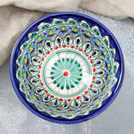 Rishtan ceramics "patterns" 15.5 cm, medium, blue mix-2