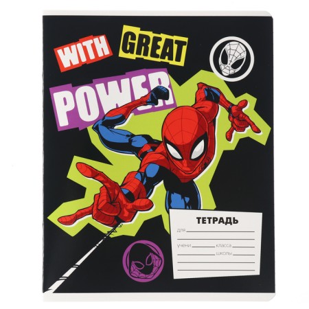Notebook in a line of 18 sheets, 5 types of mix, cover coated cardboard, spider-man-8
