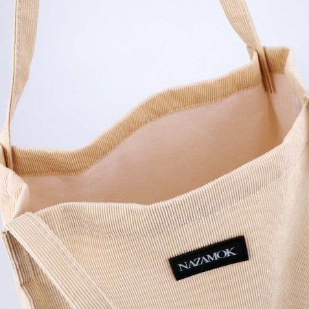 Shopper without fastening, beige color-3
