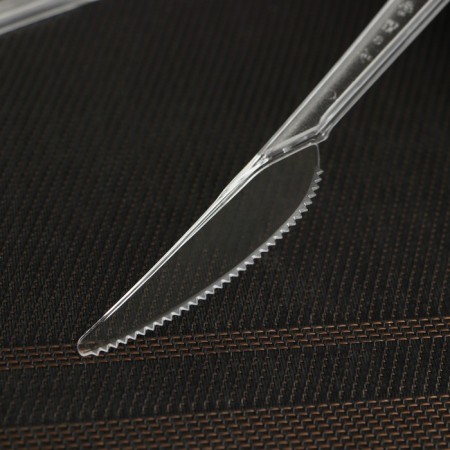 Plastic disposable knife "premium", 18 cm, transparent color, set of 6 pcs/pc.-3