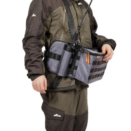 Fishing Board "Rastype" Fishing Belt Bag, 74x22x10 cm, gray + 2 Luno boxes-6