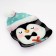 New Year. Glass plate "Penguin", 13.8 x 20.5 cm