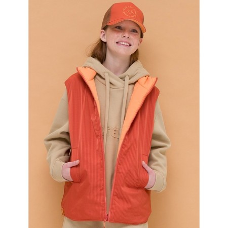 Vest for girls, height 128 cm, orange color