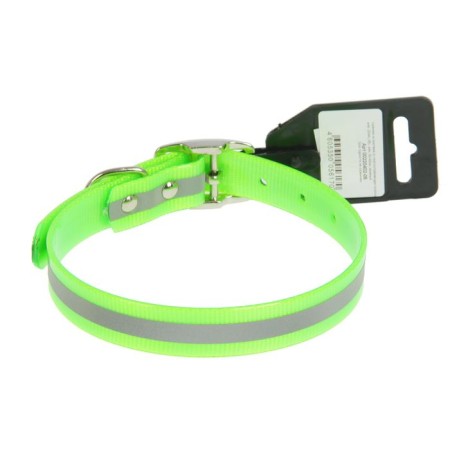 Biotan collar with a reflective strip, 30-40 x 2 cm, green