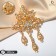 Brooch "Empress" openwork with pendants, white color in gold