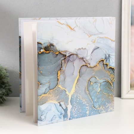 Photo album magnetic 20 sheets "marble with gold cracks" in a box 3x33.5x32.5 cm-1