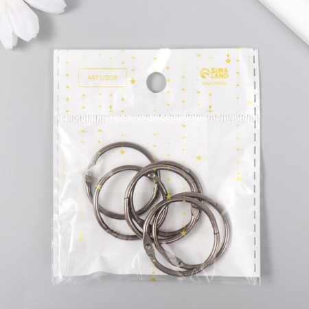 Rings for creativity (for photo albums) "black" int. D = 2.5 cm external. D = 3 cm set 6 pcs-5
