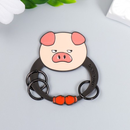 Frodnik-keywide metal "Pig Boxer-Games ended" 4.8x4.6 cm-1