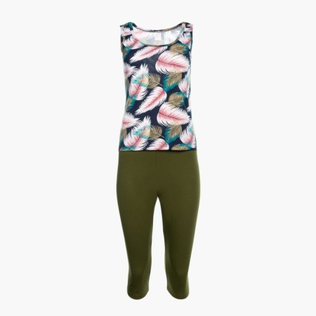 Female set (T -shirt, Bridges), Khaki color, size 48-4