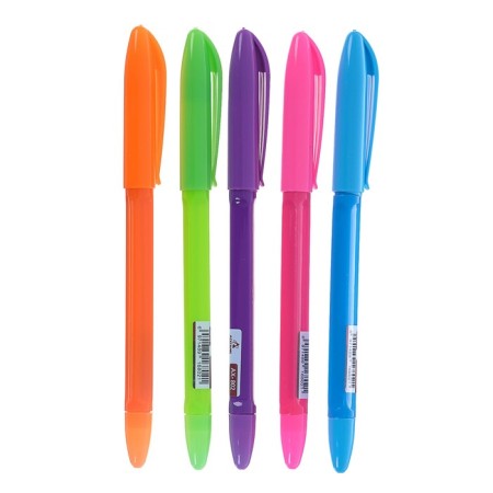 Ballpoint pen "Fluor" 0.7 mm, blue rod, case, mix (barcode on the piece)