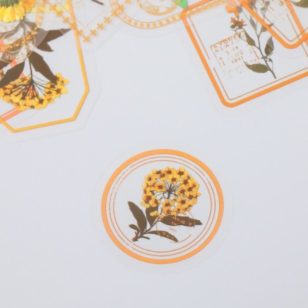 Stickers for creativity "Tags - yellow flowers" set of 30 pcs 0.2x8x11 cm-1