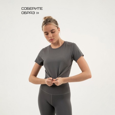 Women's T -shirt, basic, size XL (50), gray color-8