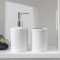 A set of accessories for the bathroom "Beads", 2 items (soap dispenser, glass), white color