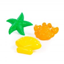 Set of molds: crab, shell and sea star, MIX color