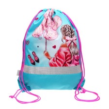 A bag for shoes 500 x 410 mm Erich Krause, density 300D, with a reflective strip, with ventilation, girly day
