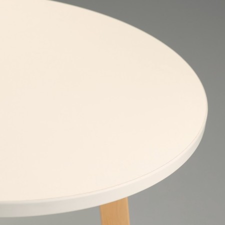 Coffee table "Bruges", d = 45 cm, height 47 cm, white color - natural pine-1