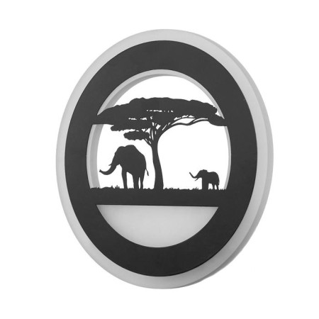 Sconces "Elephants" LED 24W 3000-4000K Black 22x3.5x22 cm