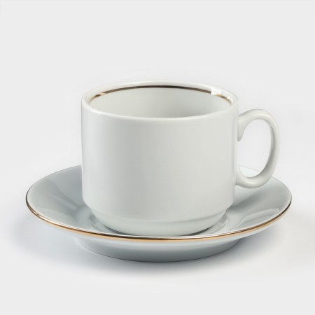 Tea pair of porcelain "Mokko", 220 ml, saucer d = 13.7 cm