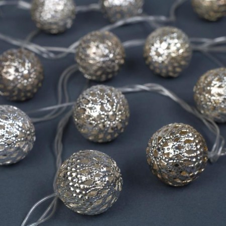 Garland “thread” 4 m with nozzles “ball with a pattern”, IP20, transparent thread, 20 LED, white glow, 8 modes, 220 V-1