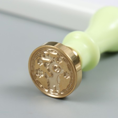 Printing for waxing with a plastic handle "Olenenok and Snowflakes" 2.5x2.5 cm-3