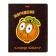 Notebook A5, 48 sheets in the orange mood cage, covered cardboard, selective varnish, rounded corners, block 65, 5V, mix