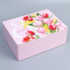 Box Gift team, packaging, “March 8”, 26 x 19 x 10 cm