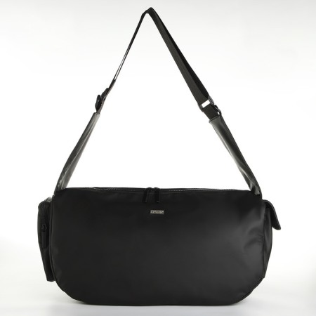 Sports bag with lateral pockets, black color-1