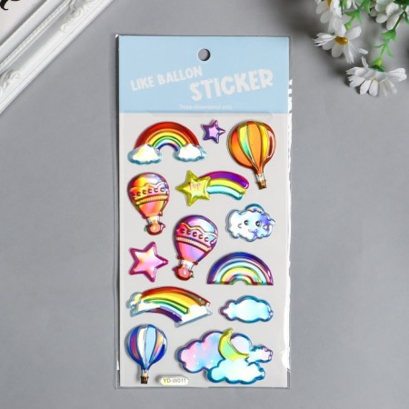 Sticker plastic holography "Cosmos" mix 23x11 cm-3