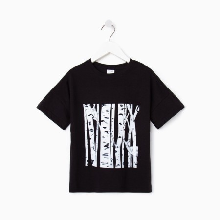 T -shirt Children's minku "Birch", black color, height 146