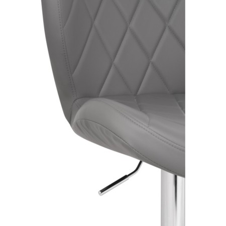 Barrier stool Porch metal/eco -leather, chrome/gray 47x53x89 cm-5