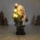 Souvenir Ceramics Light "Baby in a gray coat, with a Christmas tree and a bear" 10.5x8.5x19 cm