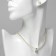 Set 2 objects: earrings, necklace "ease" heart, white color in silver, 45 cm