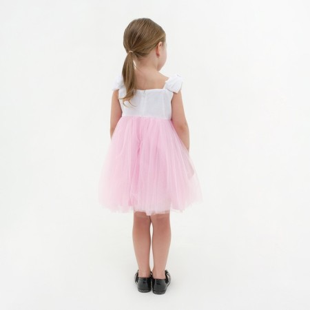Dress elegant children's KAFTAN, p. 28 (86-92 cm), white/pink-2