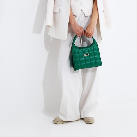 Bag Female Tout with zipper, green color-8