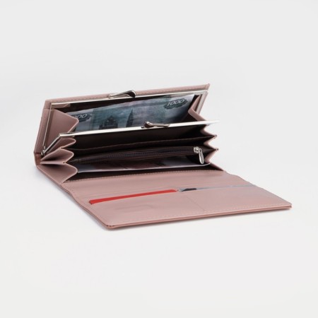 Women's wallet on magnets, pink color-3