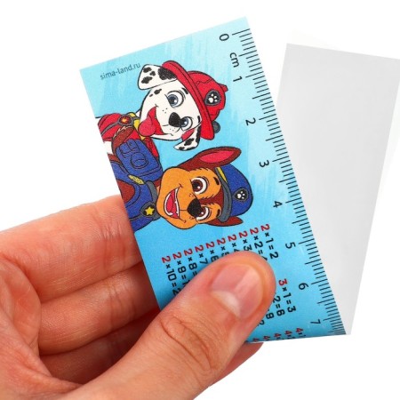Line 15 cm, plastic, bookmark, with reference material, flexible "puppy patrol"-1