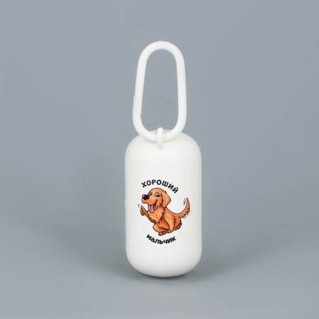 Container with packets for cleaning the dog "good boy", white color-3