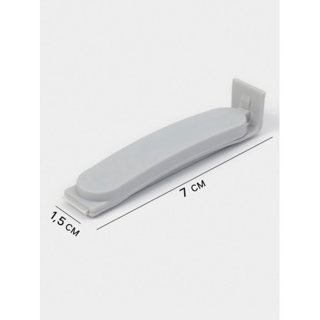 Set of clamps for packages 5 pcs, 7x7.5x1.5 cm, white/gray color-2