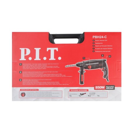 Perforator P.I.T. PBH24-C Master, 850 W, 2.4 J, SDS+, 5000 BLU/Min, 3 modes, case-11