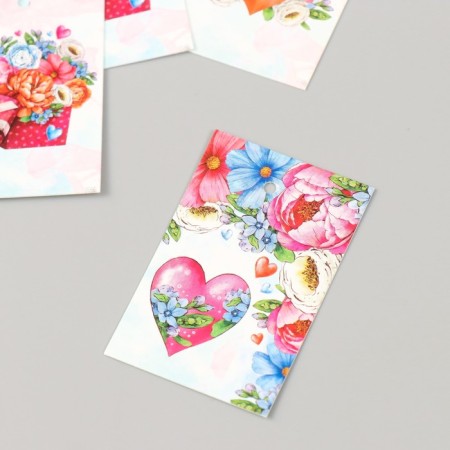 Cardboard "Flowers 14" set 10 pcs (5 types) 4x6 cm-2