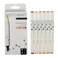 Set of art markers 6 colors Sketch & Art 