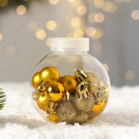 Set of balls plastic D-2 cm, 18 pcs "Nebilia" gold-1