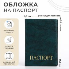 Cover for passport, green color